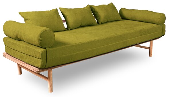 MarLiving Rozkládací pohovka LE MAR 02 201 cm z masivu/zelená