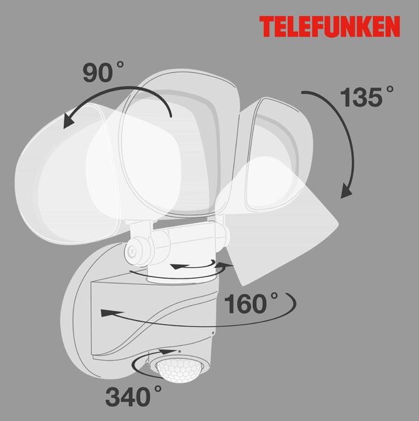 TF 304606TF TELEFUNKEN LED venkovní svítidlo 25,8 cm 2x10W 1000lm bílé - BRILONER