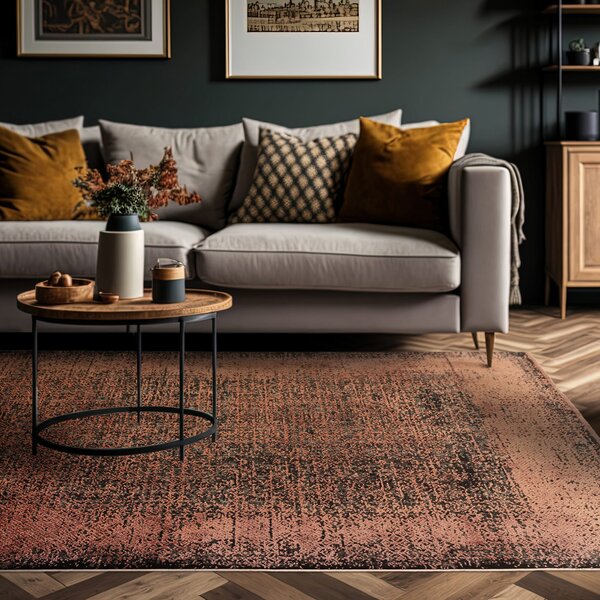 Tribeca Design Kusový koberec Trigger Terracotta Black Rozměry: 120x170 cm