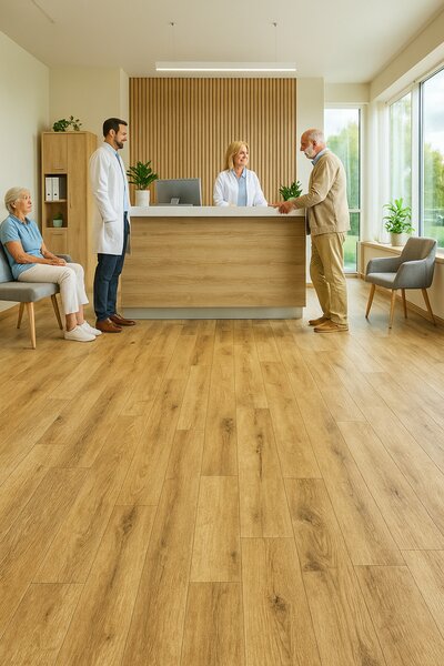 Beauflor, PVC podlaha - lino Texalino Supreme 616M Java Teak, na míru, šíře 2m,3m,4m,5m, béžová, filc, chodba / předsíň