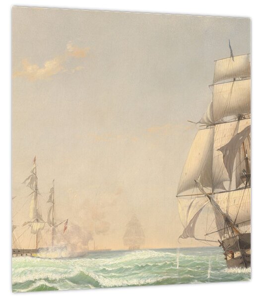 Obraz - Fitz Henry Lane, The United States Frigate President Engaging the British Squadron, reprodukce (30x30 cm)