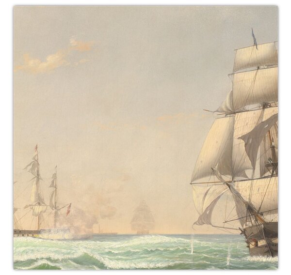Obraz - Fitz Henry Lane, The United States Frigate President Engaging the British Squadron, reprodukce (30x30 cm)