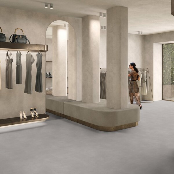 Gerflor, PVC podlaha - lino AladinTex Ultra 2284 Chicago storm, na míru, šíře 4m, šedá, filc, chodba / předsíň