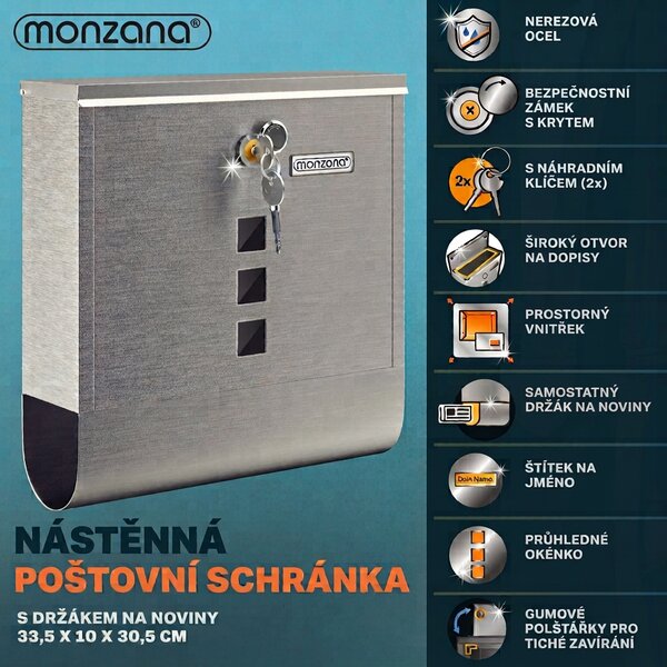 Poštovní schránka voděodolná nerez 108098