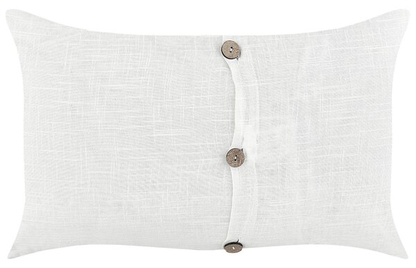 Sada 2 dekorativních polštářů BANORI Len 30 x 50 cm Bílá Bez vzoru