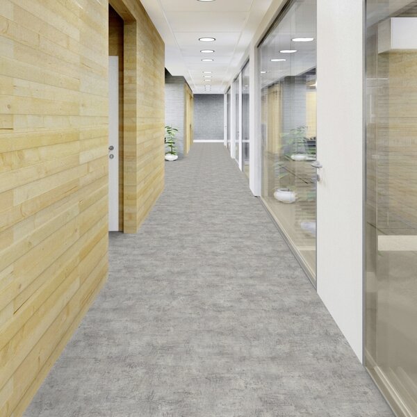 Gerflor, PVC podlaha - lino AladinTex Ultra 2225 Rough l. grey, na míru, šíře 4m, šedá, filc, chodba / předsíň