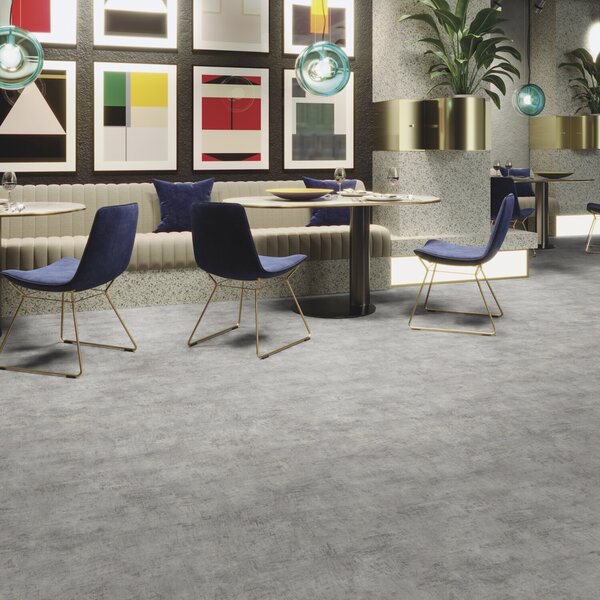 Gerflor, PVC podlaha - lino AladinTex Ultra 2225 Rough l. grey, na míru, šíře 4m, šedá, filc, chodba / předsíň