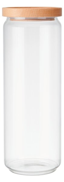 Dóza na potraviny KitchenCraft Idilica s víkem z bukového dřeva, 1300 ml IDGLSSTORLRG