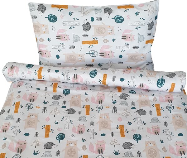 Postýlka + matrace + lůžkovina + baldachýn Top 7 LESNÍ ZVÍŘÁTKA Druh matrace: pěnová matrace 60x120x5cm
