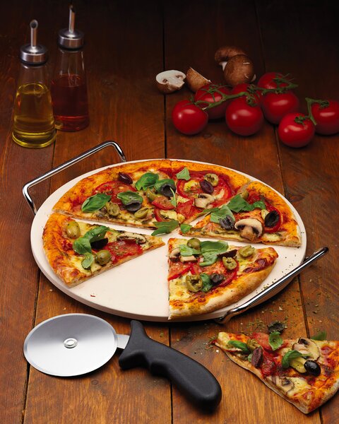 Pizza kámen a kráječ KitchenCraft World of Flavours KCPIZSTONE