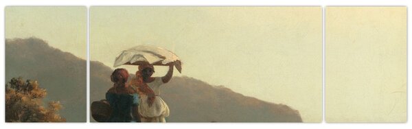 Obraz - Camille Pissarro, Two Women Chatting by the Sea, St. Thomas, reprodukce (170x50 cm)