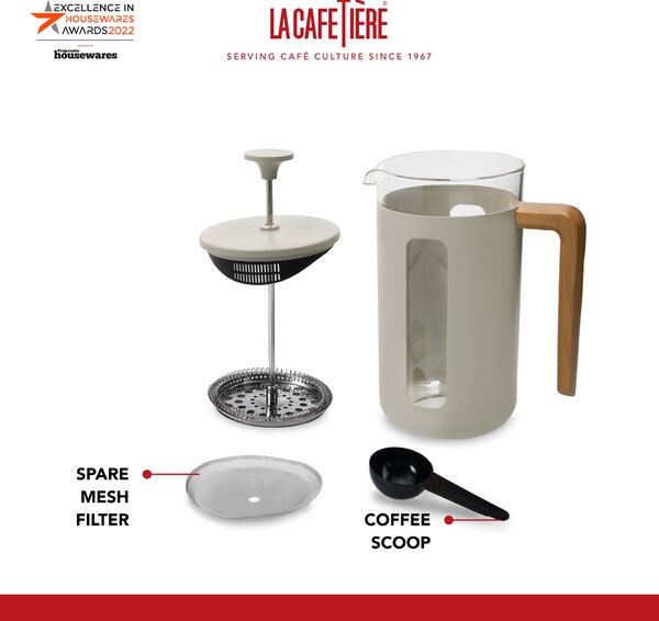 KitchenCraft French Press La Cafetiere PISA na 3 šálky, latté LCPISA3CPLATW
