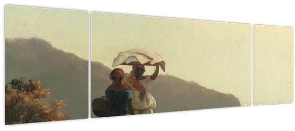 Obraz - Camille Pissarro, Two Women Chatting by the Sea, St. Thomas, reprodukce (170x50 cm)