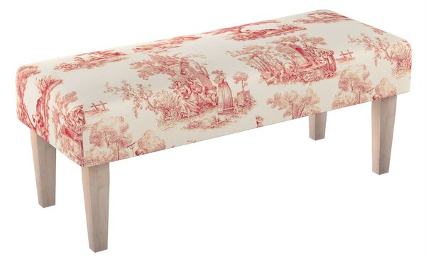 Dlouhá lavička 100x40cm barva červená látka vzorované