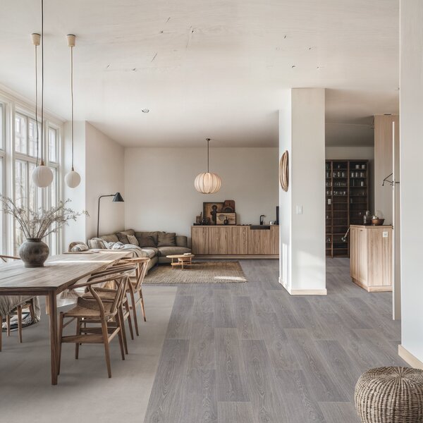 Gerflor, PVC podlaha - lino AladinTex Ultra 1442 Valencay pecan, na míru, šíře 4m, šedá, filc, chodba / předsíň