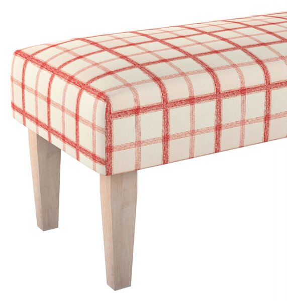 Dlouhá lavička 100x40cm barva červená látka vzorované