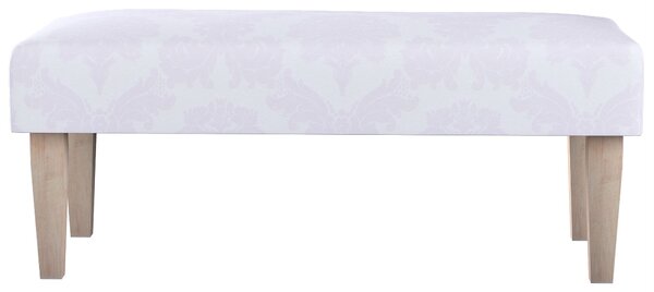 Dlouhá lavička 100x40cm barva bílá látka lesklé, pletený vzor, vzorované