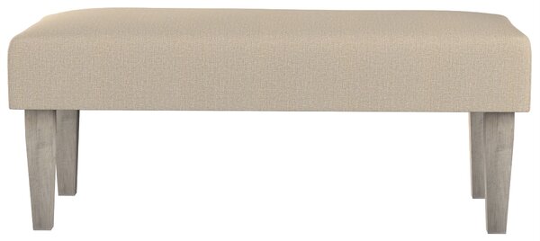 Dlouhá lavička 100x40cm barva béžová látka pletený vzor