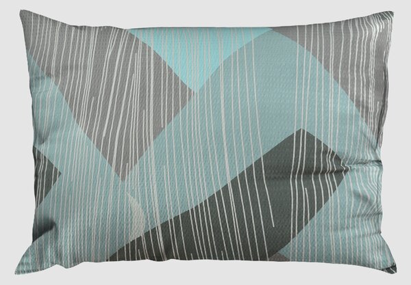 Krepové povlecení z mikrovlákna prodloužené ZERINA šedé 140x220 cm geometrické tvary;pruhy