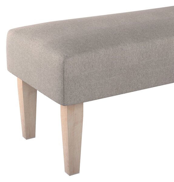 Dlouhá lavička 100x40cm barva béžová látka pletený vzor