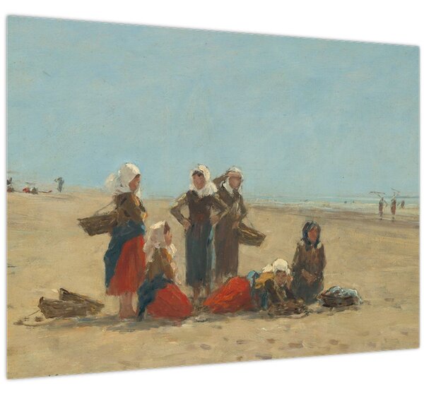 Obraz - Eugène Boudin, Women on the Beach at Berck, reprodukce (70x50 cm)