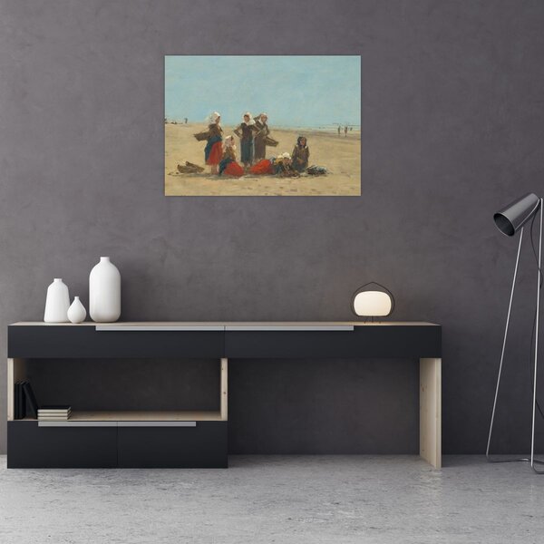 Obraz - Eugène Boudin, Women on the Beach at Berck, reprodukce (70x50 cm)