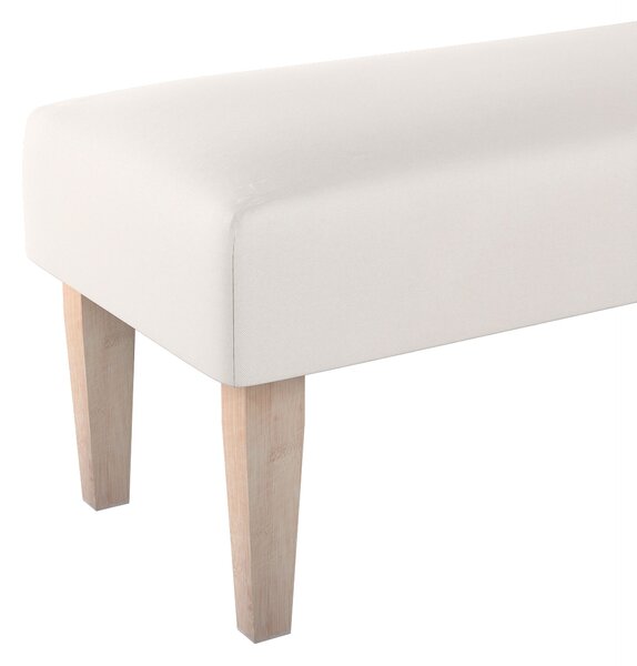 Dlouhá lavička 100x40cm barva béžová látka pletený vzor