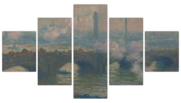 Obraz - Claude Monet, Waterloo Bridge, Gray Day, reprodukce (125x70 cm)