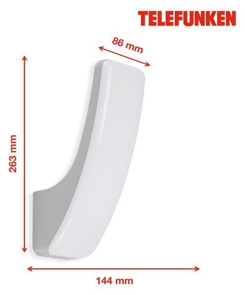 TF 311604TF TELEFUNKEN LED venkovní svítidlo 26,3 cm 15W 1800lm stříbrná - BRILONER