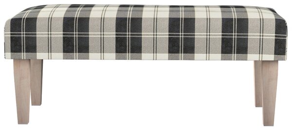Dlouhá lavička 100x40cm barva černá látka pletený vzor, vzorované