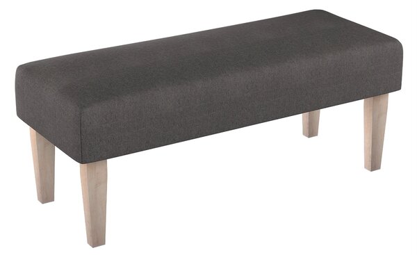 Dlouhá lavička 100x40cm barva šedá látka pletený vzor