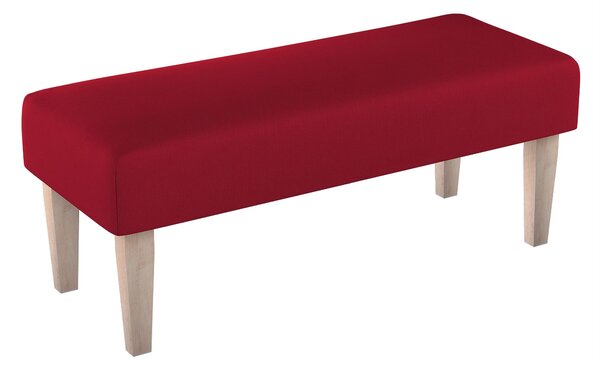 Dlouhá lavička 100x40cm barva červená látka pletený vzor