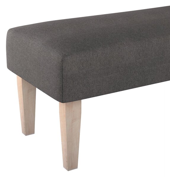 Dlouhá lavička 100x40cm barva šedá látka pletený vzor