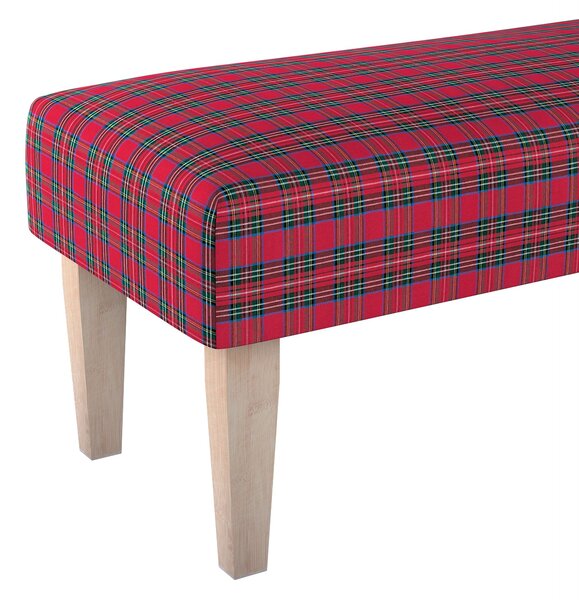 Dlouhá lavička 100x40cm barva červená látka vzorované