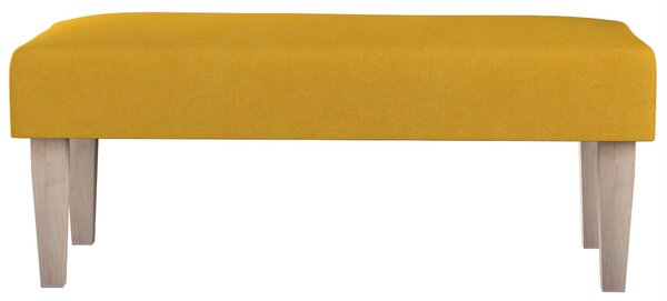 Dlouhá lavička 100x40cm barva žlutá látka pletený vzor