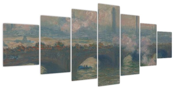 Obraz - Claude Monet, Waterloo Bridge, Gray Day, reprodukce (210x100 cm)