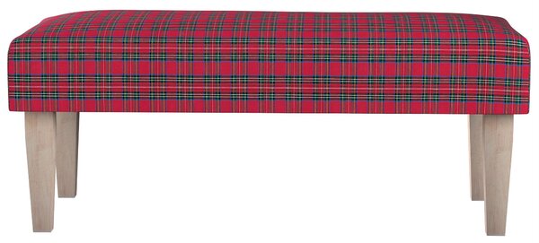 Dlouhá lavička 100x40cm barva červená látka vzorované