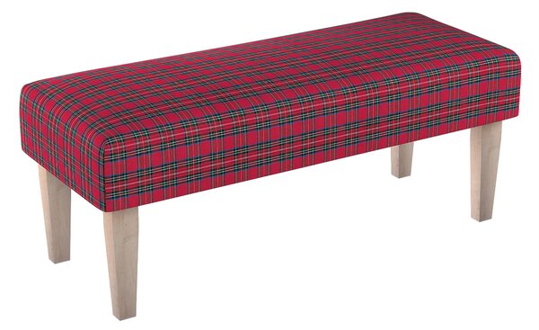 Dlouhá lavička 100x40cm barva červená látka vzorované
