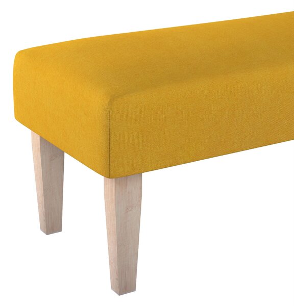 Dlouhá lavička 100x40cm barva žlutá látka pletený vzor