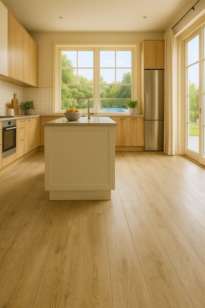 Beauflor, PVC podlaha - lino Texalino Supreme 611M Stamford Oak - dub, na míru, šíře 2m,3m,4m,5m, béžová, filc, chodba / předsíň
