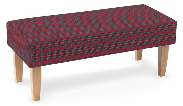 Dlouhá lavička 100x40cm barva červená látka vzorované