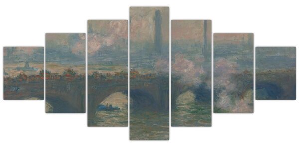 Obraz - Claude Monet, Waterloo Bridge, Gray Day, reprodukce (210x100 cm)