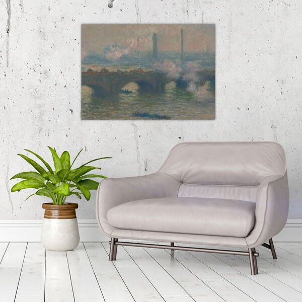 Obraz - Claude Monet, Waterloo Bridge, Gray Day, reprodukce (70x50 cm)
