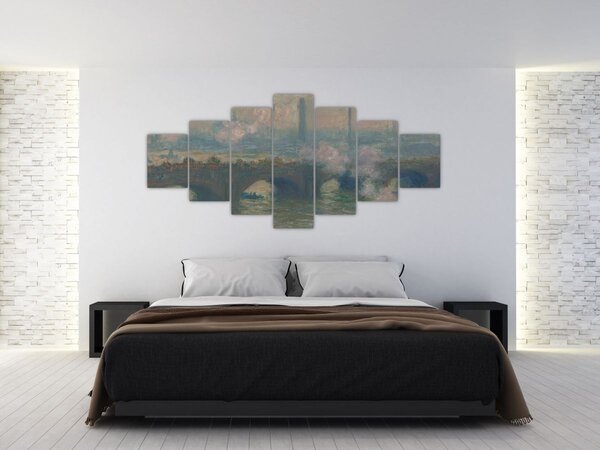 Obraz - Claude Monet, Waterloo Bridge, Gray Day, reprodukce (210x100 cm)