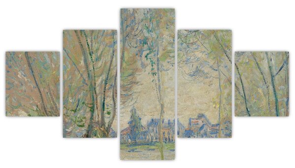 Obraz - Claude Monet, Woman Seated under the Willows, reprodukce (125x70 cm)