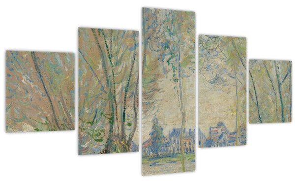 Obraz - Claude Monet, Woman Seated under the Willows, reprodukce (125x70 cm)