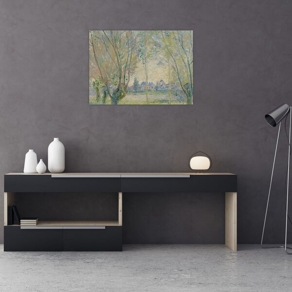 Obraz - Claude Monet, Woman Seated under the Willows, reprodukce (70x50 cm)