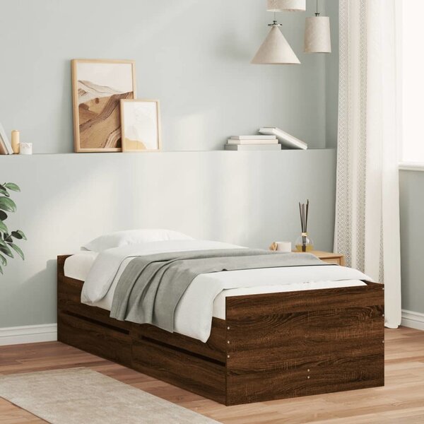 VidaXL Rám postele se zásuvkami 100 x 200 cm [3207340] Barva: šedá sonoma