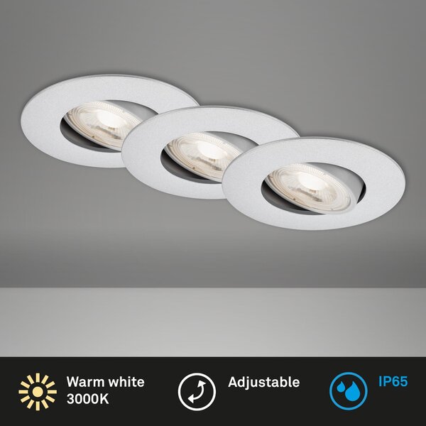 BRI 7602034 LED vestavné svítidlo 4,4 cm 3x 4,9 W 480lm chrom - BRILONER