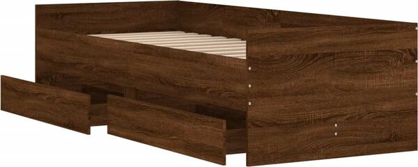 VidaXL Rám postele se zásuvkami 100 x 200 cm [3207340] Barva: šedá sonoma